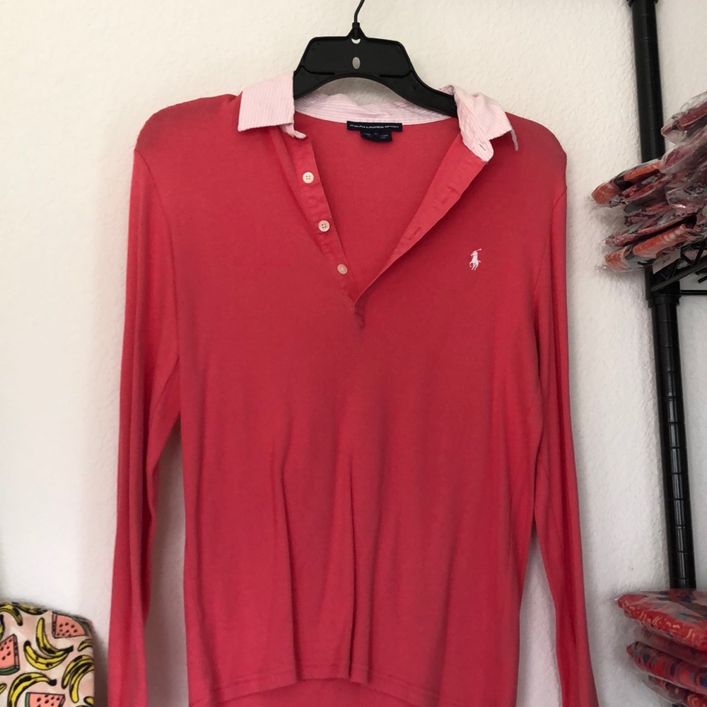 Long sleeve women’s polo sport shirt